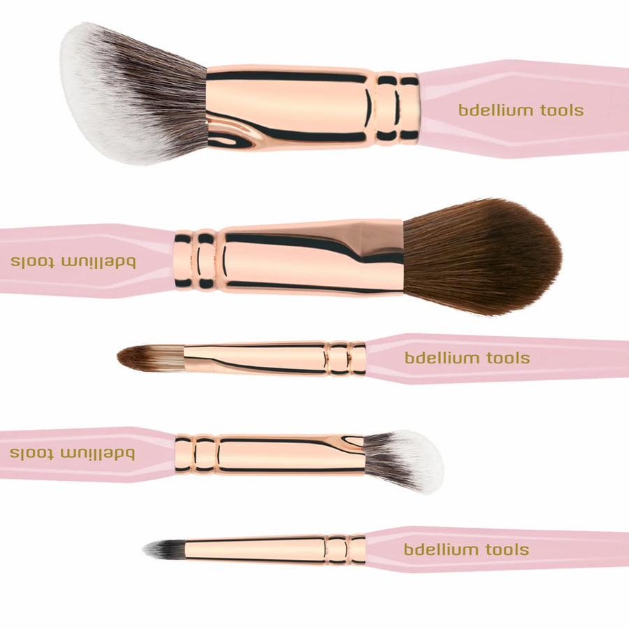 BDELLIUM PINK GOLDEN TRIANGLE FACE & EYES BRUSH SET